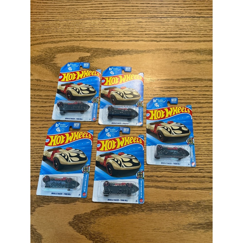 Lot of 5 Hot Wheels Braille Racer Twin Mill HW All Drivers Welcome Black HKC92 - Picture 3 of 3